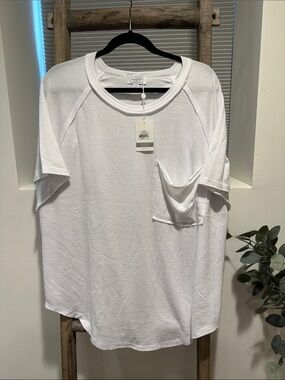 Mud Pie White Crewneck Short Sleeve Top